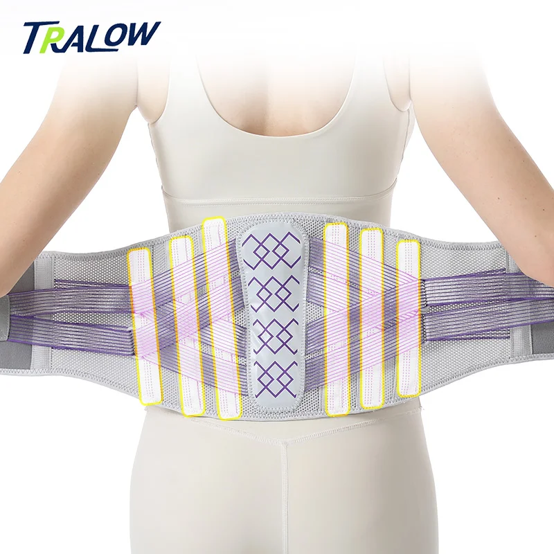 

TRALOW Back Brace for Lower Back Pain Ergonomic Lumbar Support for Pain Relief Breathable Mesh Design with 3D Pad for Sciatica