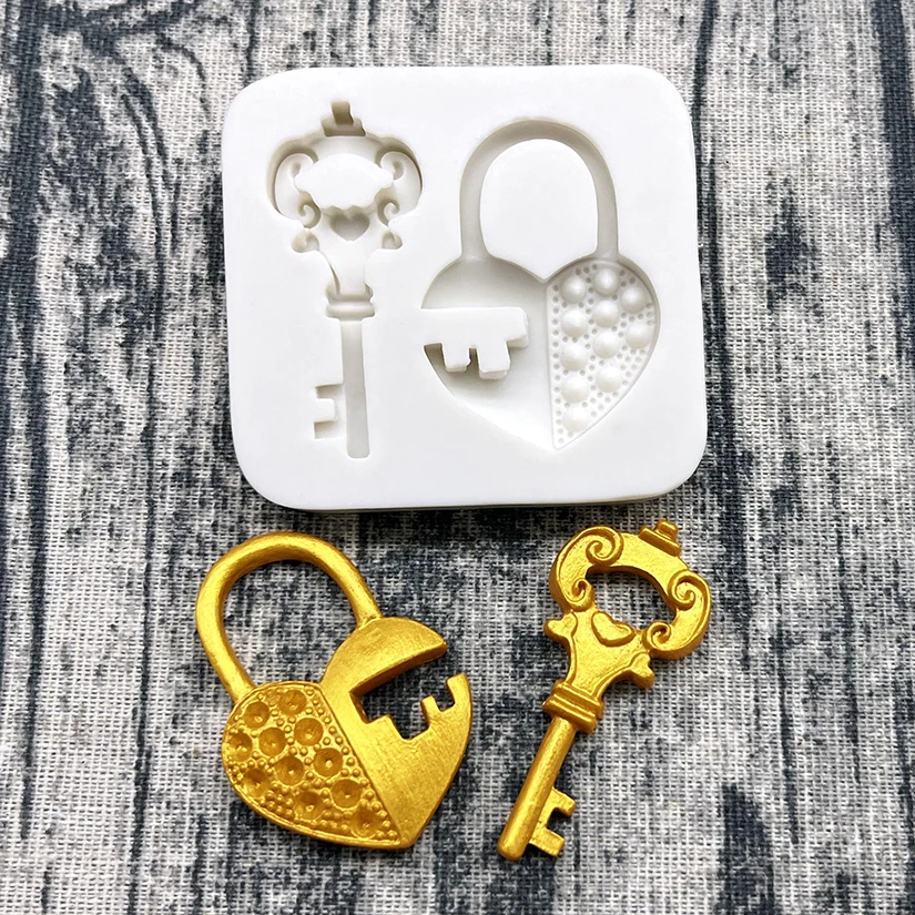 Heart Lock Key Silicone Sugarcraft Mold Cupcake Chocolate Baking Mold Fondant Cake Decorating Tools