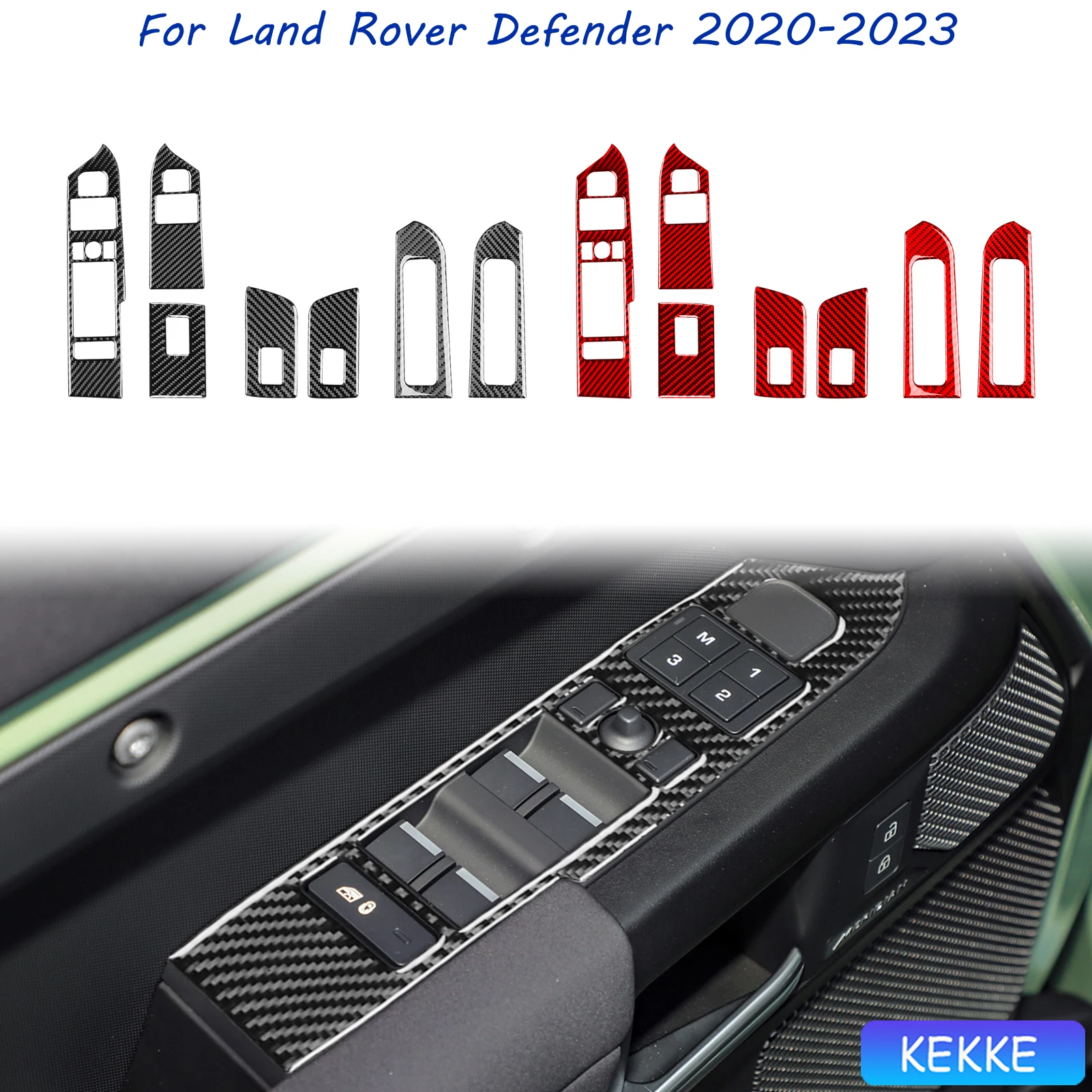 

For Land Rover Defender 2020-2023 Carbon Fiber Window Lifting Cover Car Interior Decoration Accessories Tuning Sticker Auto Trim