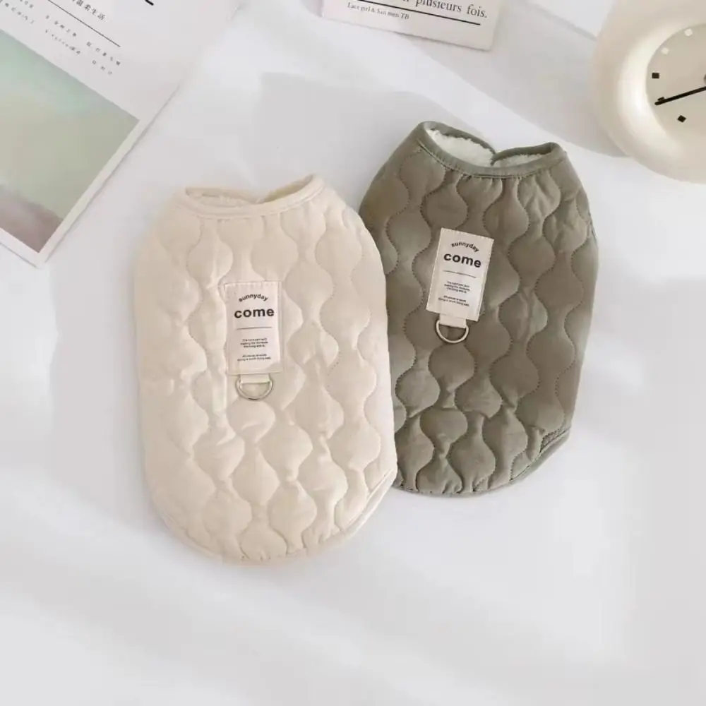 

New Thick Warm Winter Pet Dog Vest Cotton Solid Color Pet Jacket Pet Costume with D-ring Puppy Coat for Small Medium Pet