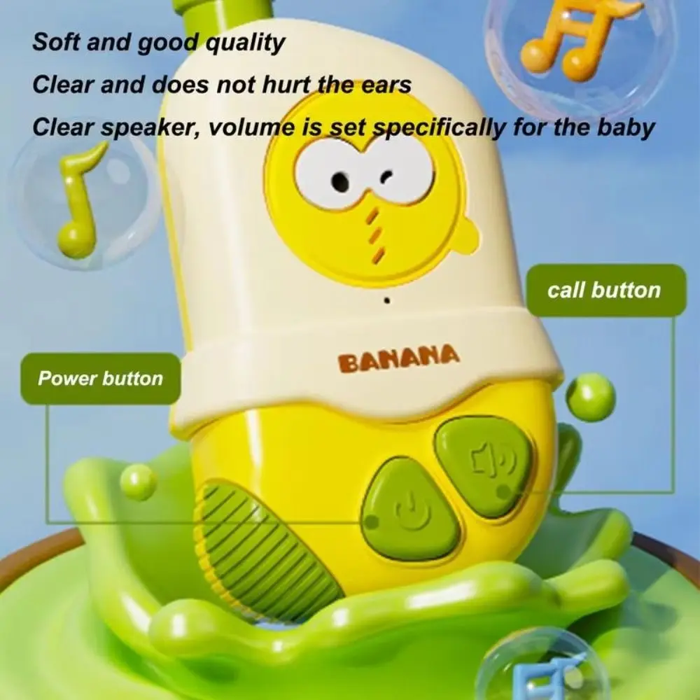 วิทยุสื่อสารแบบพกพา 2 ชิ้น รูปทรงกล้วย สำหรับตกแต่งรถยนต์ วิทยุสื่อสารขนาดเล็กแบบมือถือ ดีไซน์สร้างสรรค์ ไม่มีรังสี วิทยุสื่อสารระยะไกล