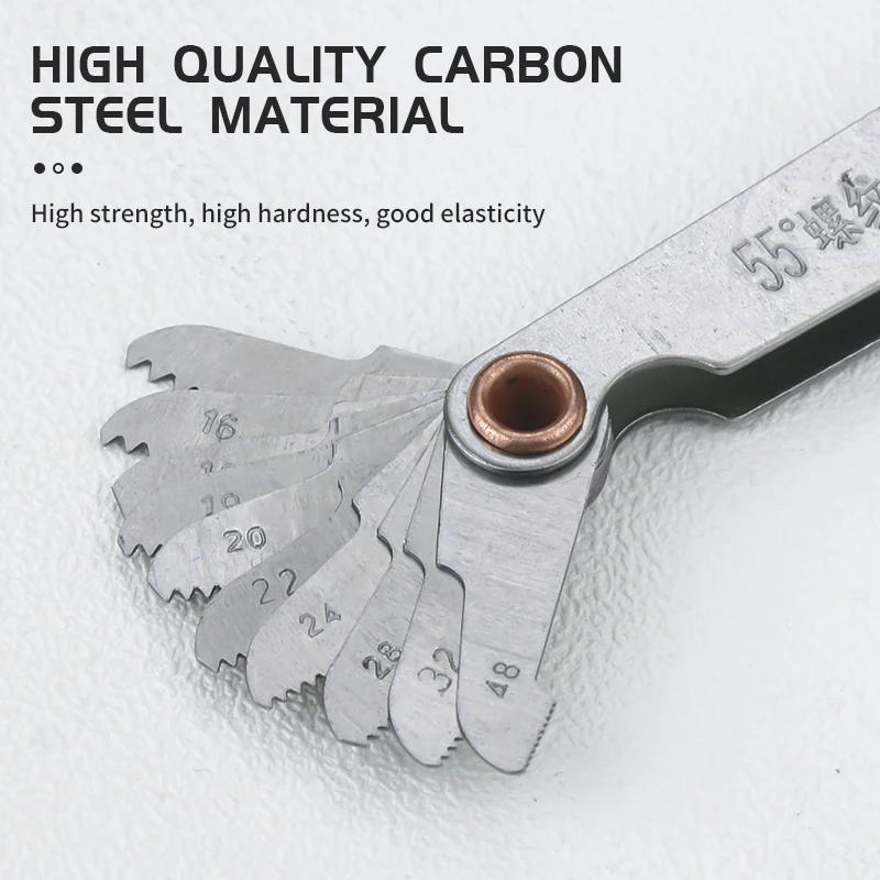 20set Inch 55° Metric 60°  Thread Pitch Cutting Screw Pitch Gauge Tool Stainless Steel Metric Screw Thread Gauge 20Pcs