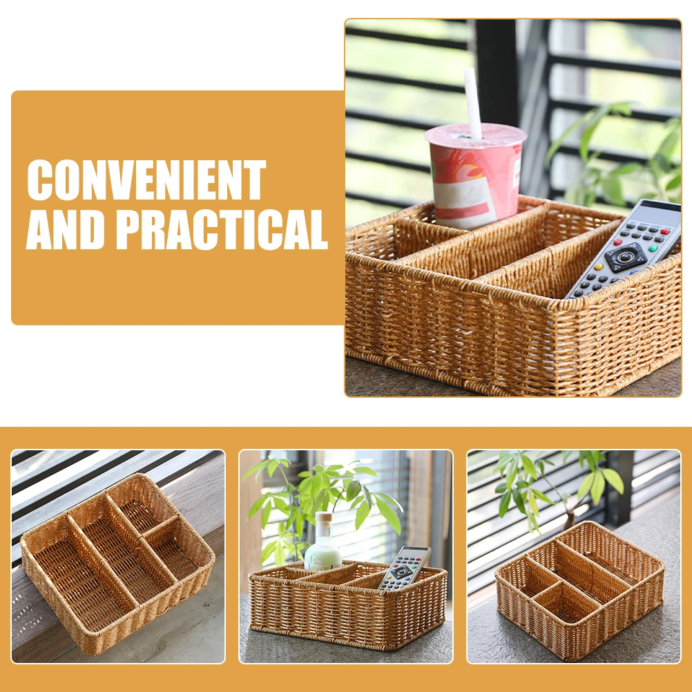 

Woven Storage Household Box Woven Storage Basket 1Pc Cardigan Desktop ganizer For Sundries Home Supplies