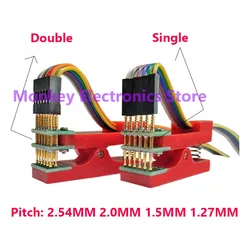 Soporte de prueba de clip de PCB, accesorio de abrazadera de espaciado de 2,54, 2,0, 1,5, 1,27mm, pin pogo, Programa de descarga Burn con caja DuPont