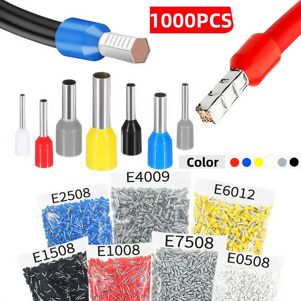 1000Pcs Tubular Cri…