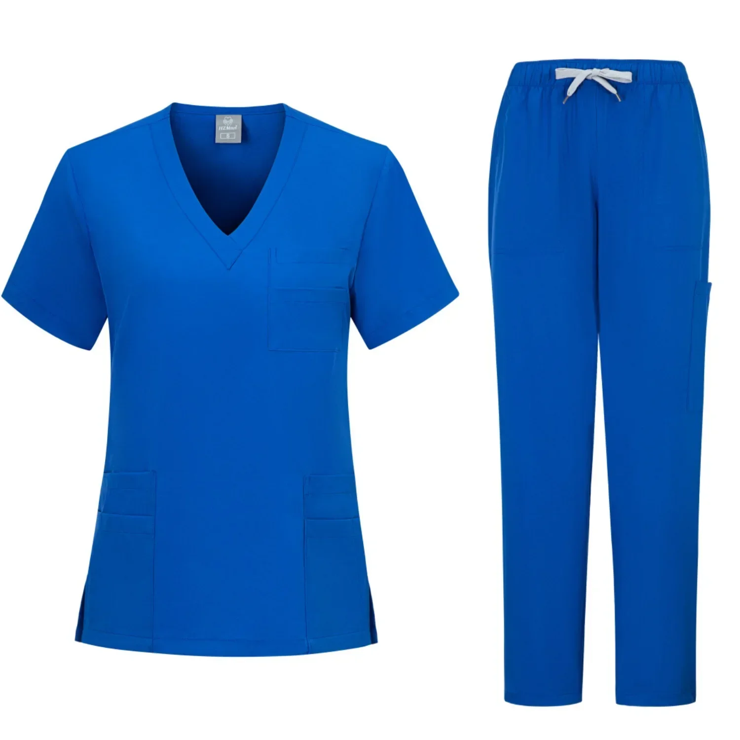 Classic Nurse Scrubs Set para Homens e Mulheres, Uniforme Médico, Roupas Cirúrgicas, Clínica Odontológica, Top e Calças, Vestuário de Laboratório