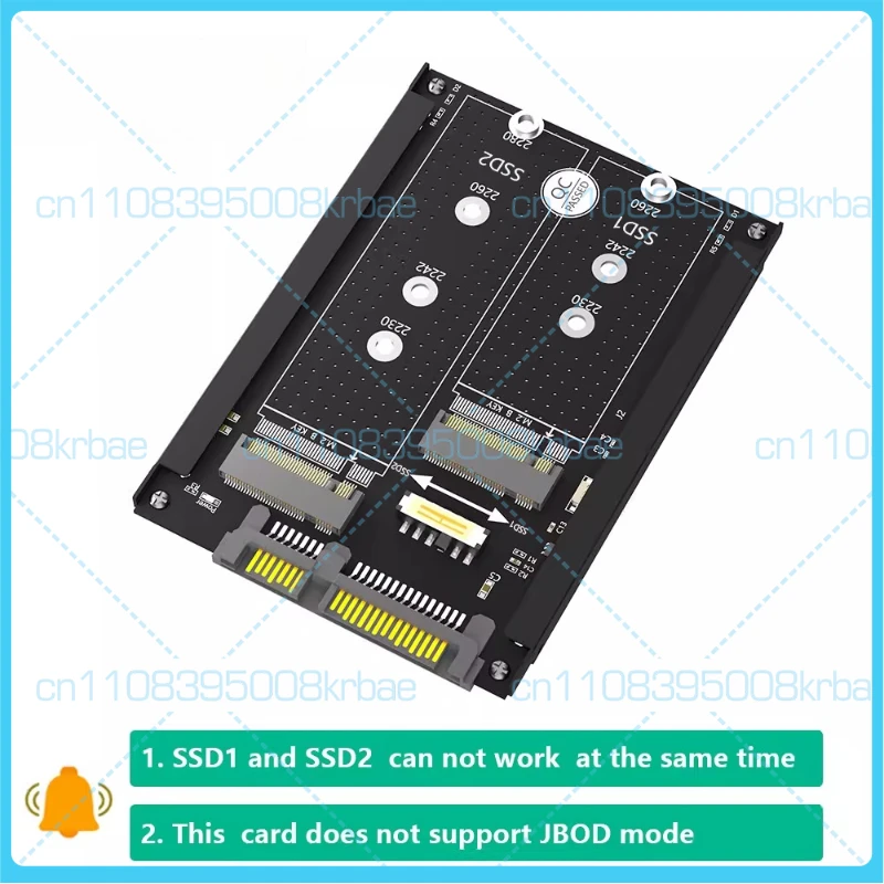 

For Dual M.2 to SATA 3.0 Adapter Card M.2 NGFF SSD to 6Gbps Interface Converter Card