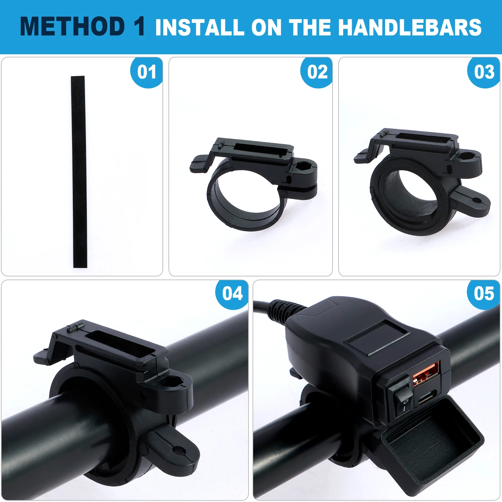 New Motorcycle USB Charger Waterproof SAE to USB Motorcycle Charger Double USB Type C PD and Quick Charge 3.0 Motorcycle Phone view 4