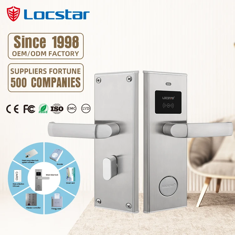New Fashion Popular Rfid Software System For Star Hotel With Management Software Smart Card Hotel Door Lock