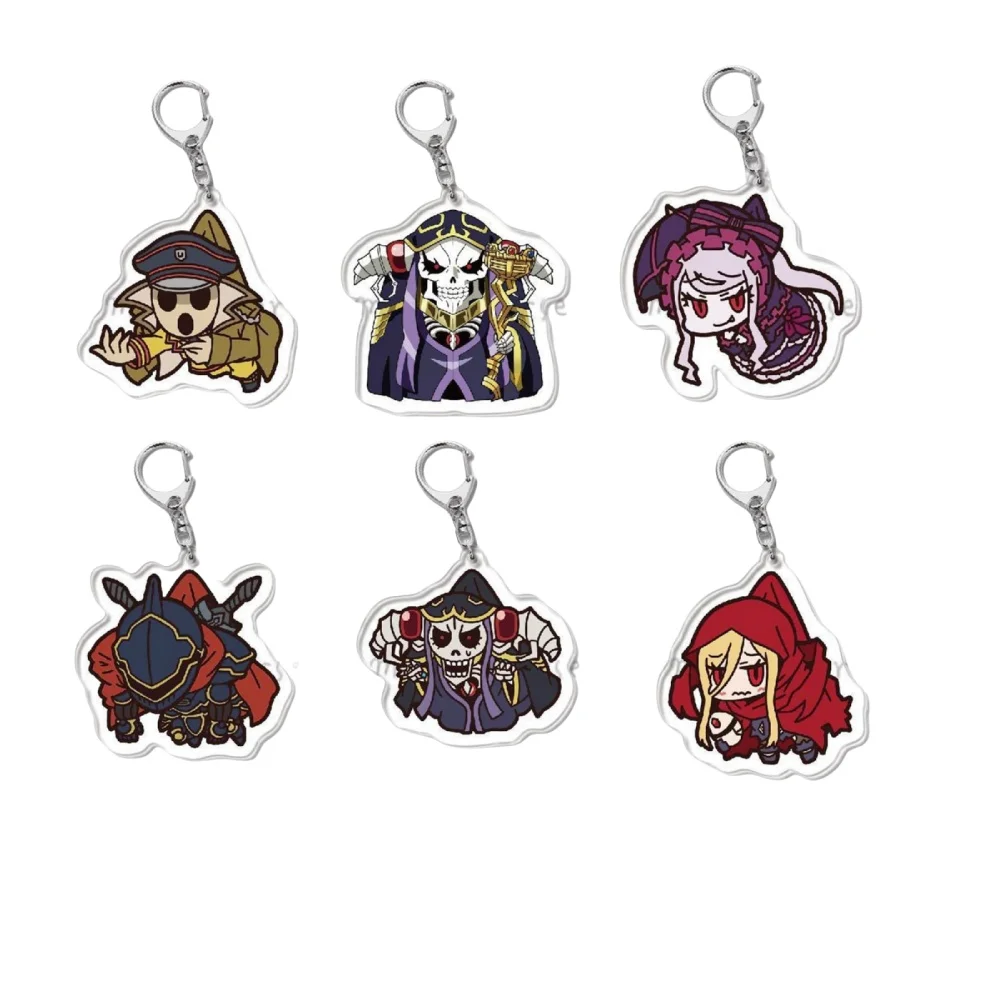 Anime ​Peripherals Overlord Cartoon HD Acrylic Keychain Creative Trend Two-dimensional Cartoon Character Key Chain Pendant 6CM