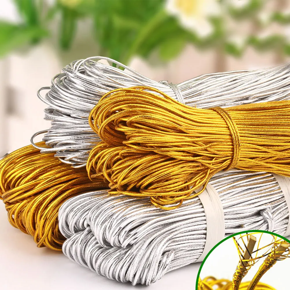 

Elastic Bands Core-encapsulated Rubber Jewelry Making Material DIY Cord Cored Beading Golden