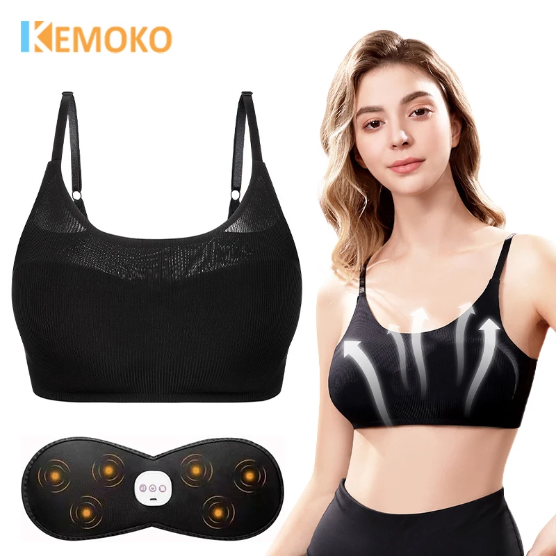 

Electric Breast Massage Bra Wireless Breast Enhancement Instrument with Hot Compress Function Breast Chest Health Care Massager