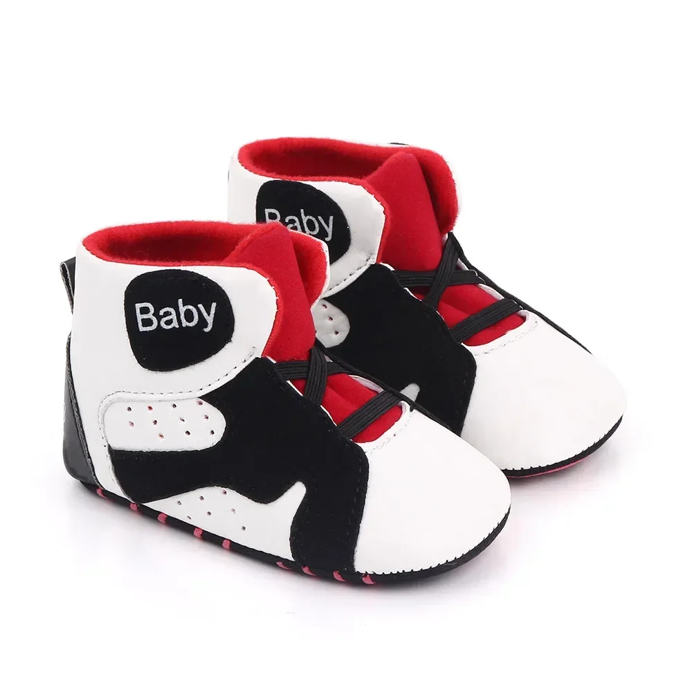 Meckior 2024 New Baby Boys Girls Sneakers Soft Bottom Non-slip Baby Soccer Basketball Sports Shoes First Walker Crib Shoes