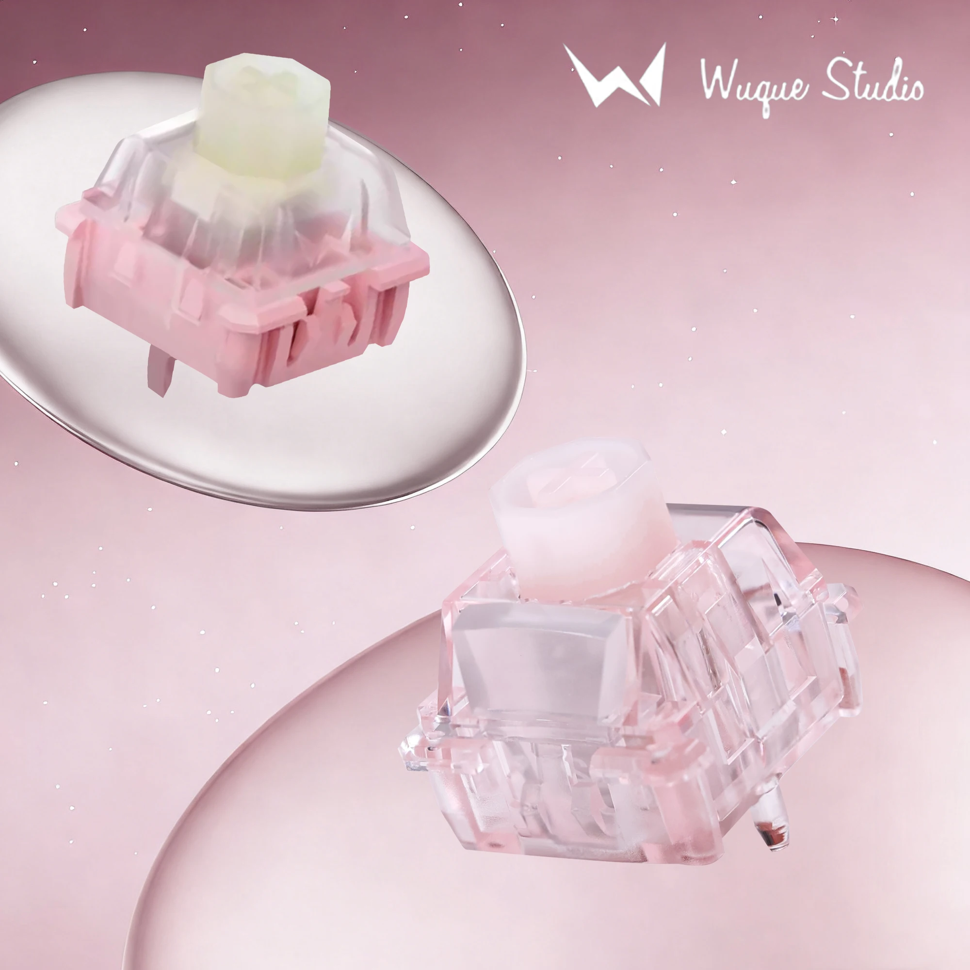 Wuque Studio WS Flux HE Switch, interruptores de teclado lineales magnéticos de 35gf con sonido clac profundo, interruptores de teclado con efecto Hall, lubricación fina, color rosa