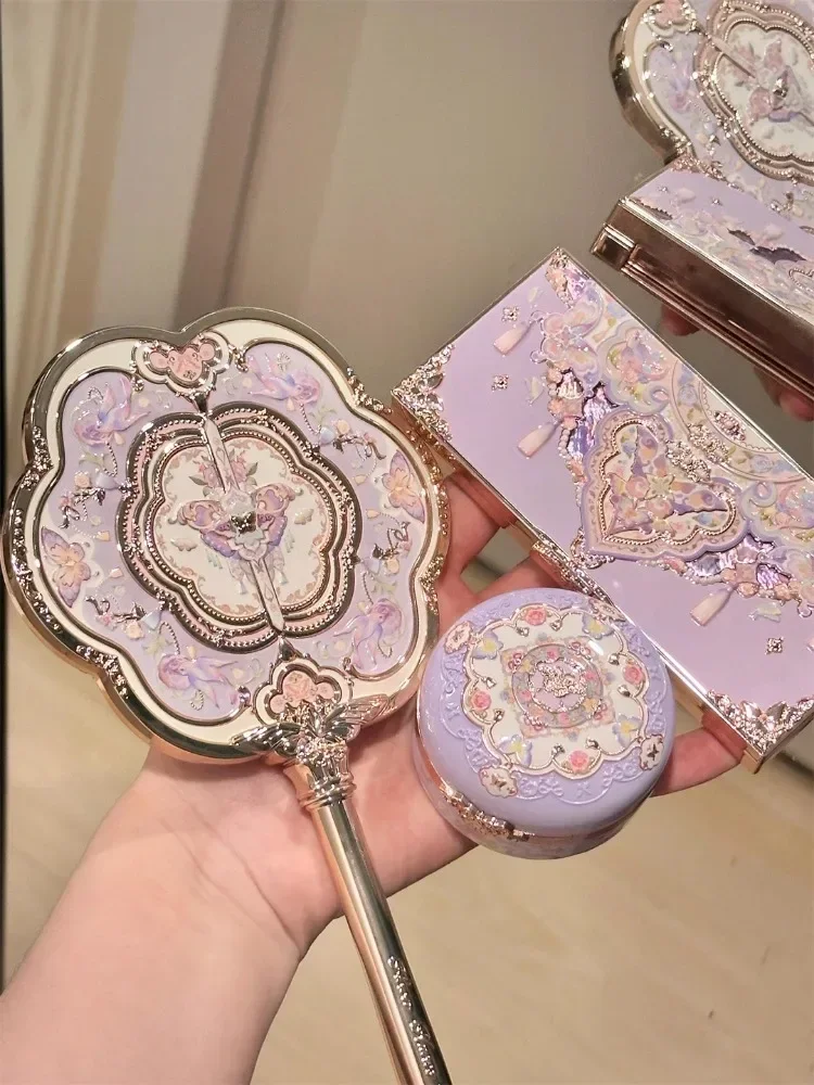 Original Flower Knows New Butterfly Cloud Shoulder Chinese Ancient Style Handheld Mirror Makeup Mirror Makeup Tools Rare Beauty