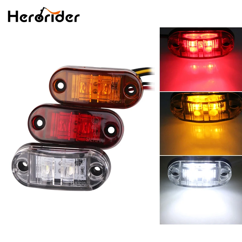 1Pcs 24v 12v Amber Led Side Marker Lights For Trucks Side Clearance Marker Light Clearance Lamp 12V Red White for Trailer