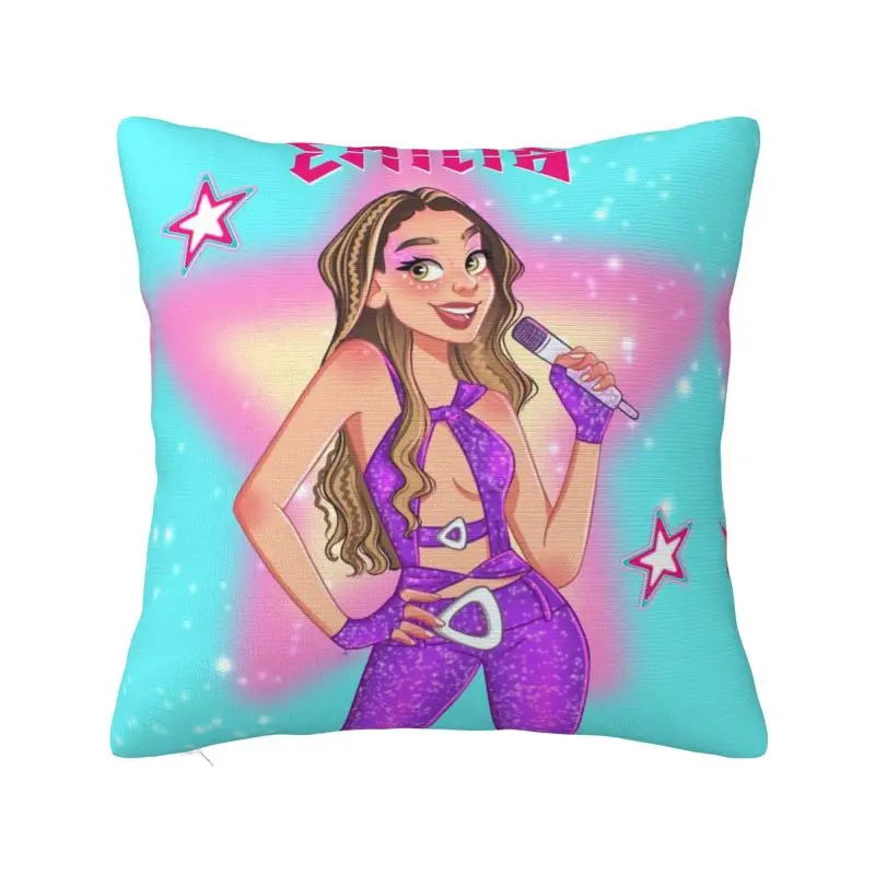 Custom E-Emilia Mernes Cushion Cover Decoration Printing Mp3 Singer Poster Throw Pillow Case for Sofa Double Side