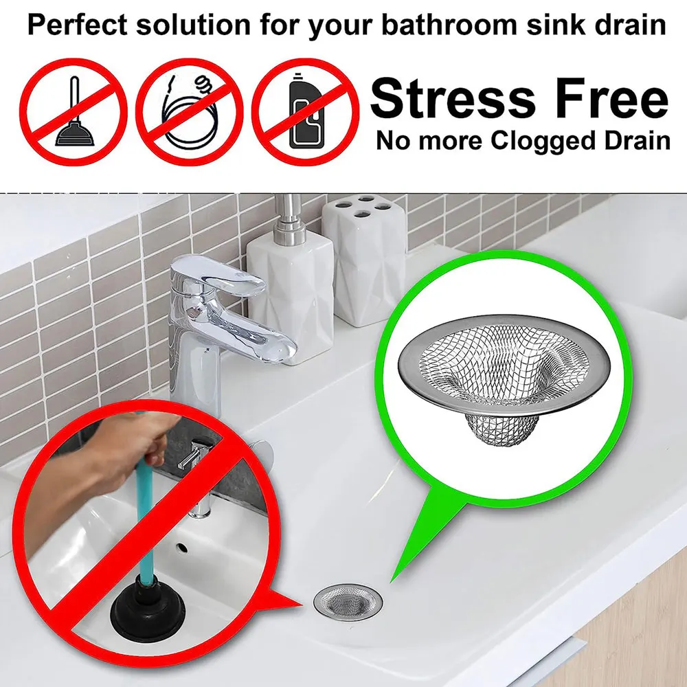 Stainless Steel Bathroom Sink Strainer Home Floor Drain Leak Net Hair Catcher Stopper Shower Filter Trap Kitchen Food Slag Tools