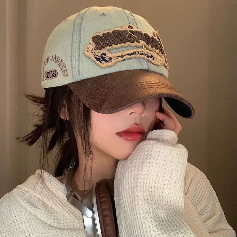 New Denim Patchwork Unisex Baseball Cap Fashion Letters  display picture 1