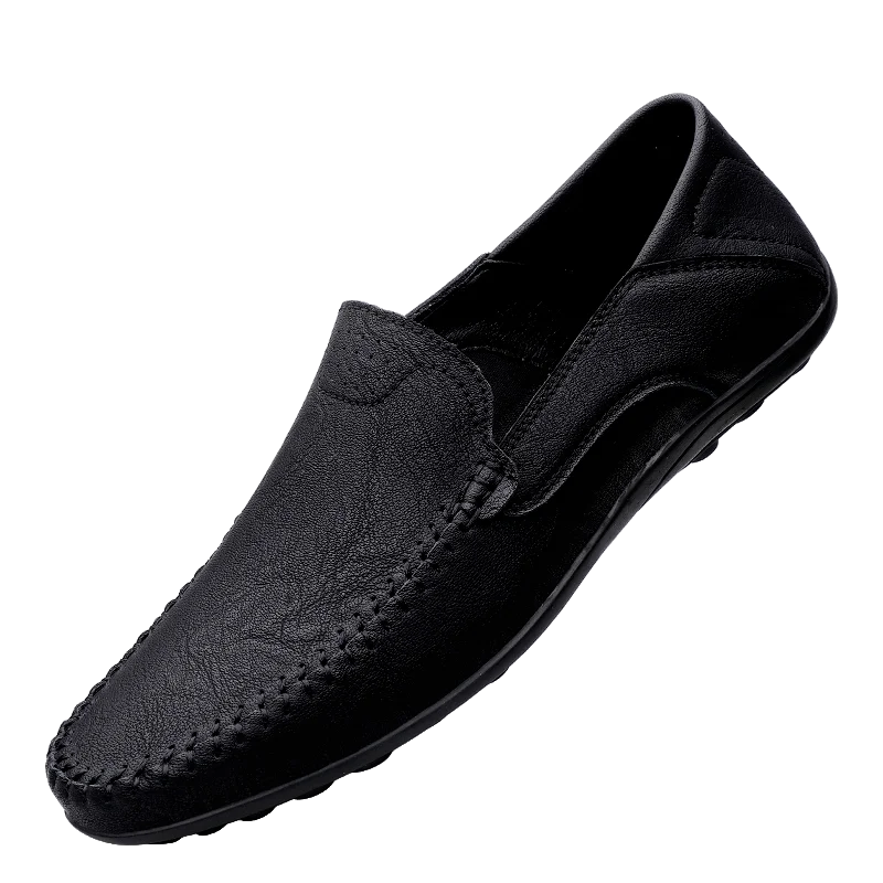 Fashion Men Casual Leather Shoes Luxury Italian Soft Men Loafers Handmade Moccasins Men Breathable Slip on Boat Shoes Plus Size