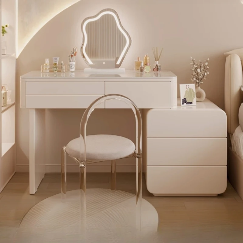 Nordic Storage Dresser Makeup Luxury Items Drawer Mirrors Dressing Table Vanity Stool Tocador Maquillaje Bedroom Furniture