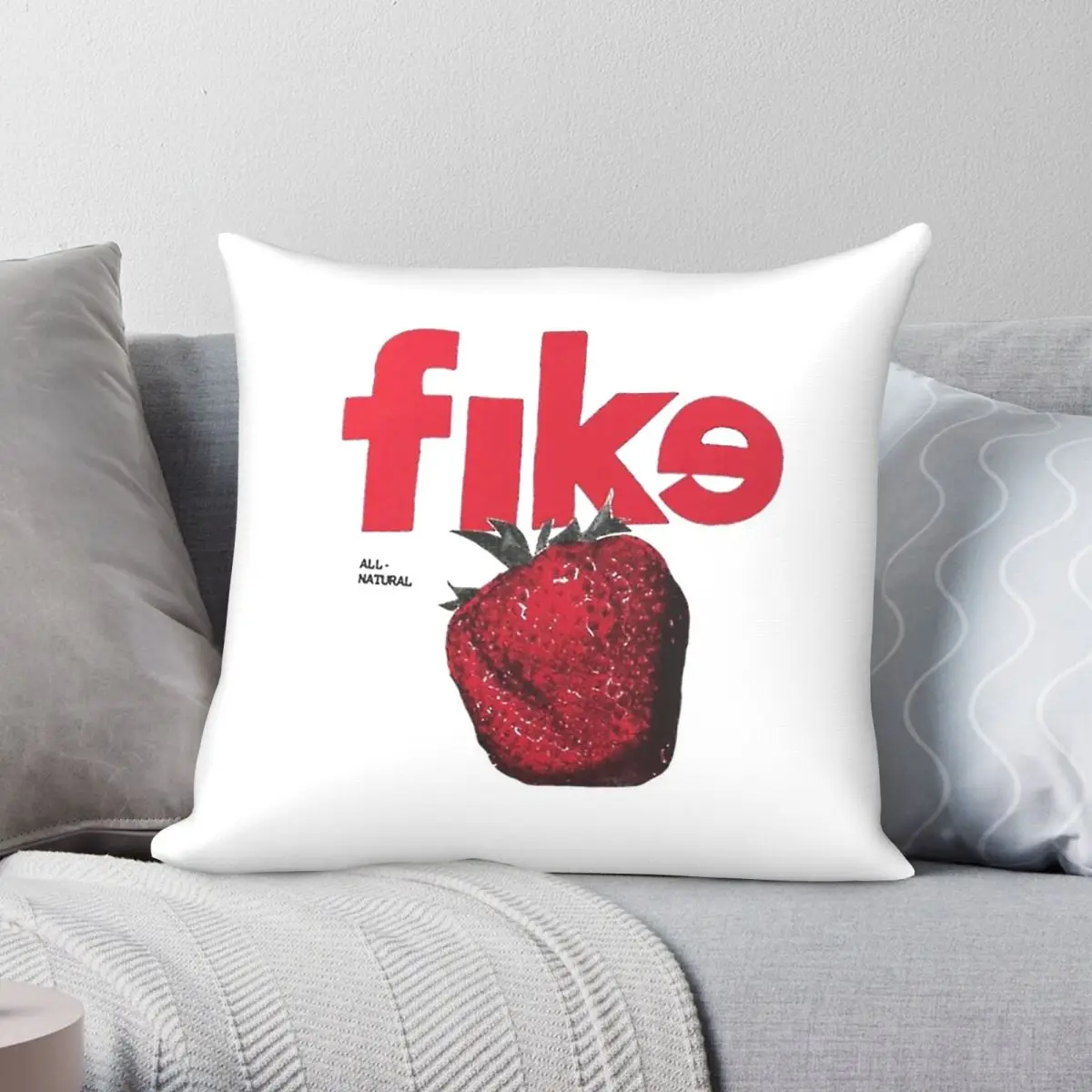 Fike Dominic Strawberry Square Pillowcase Polyester Linen Velvet Pattern Zip Decor Throw Pillow Case Home Cushion Cover 45x45