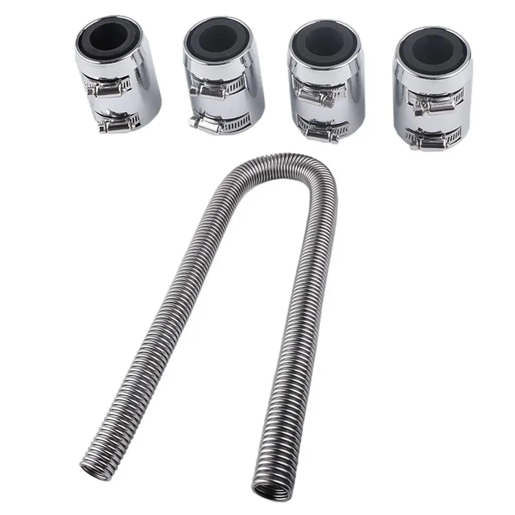 

48'' Stainless Steel Radiator Hose Kit with 4 End Caps Fit for Durable