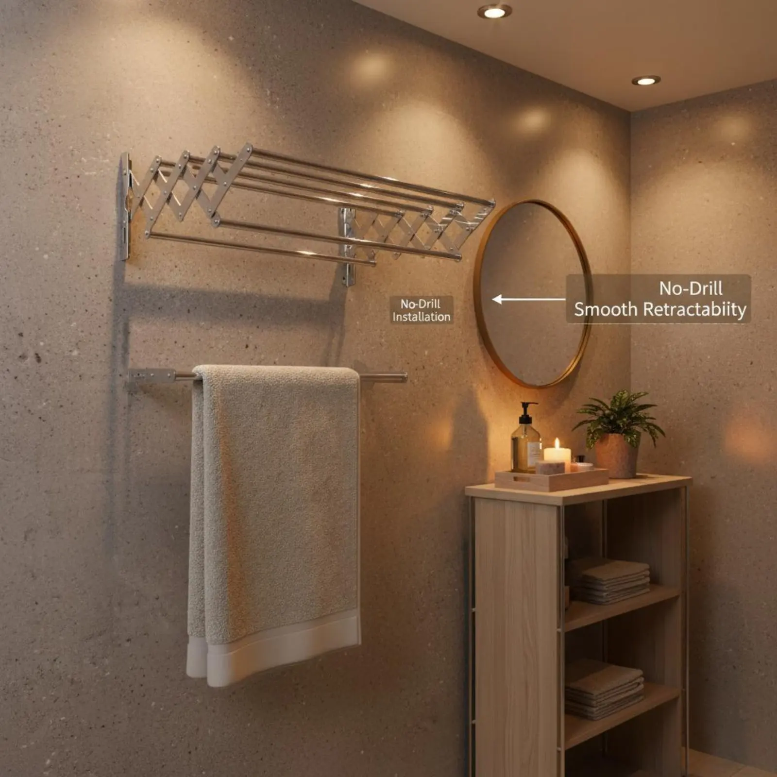 

Выдвижная многофункциональная вешалка для полотенец из нержавеющей стали, полка для полотенец из нержавеющей стали, устойчивая к ржавчине, для парикмахерских