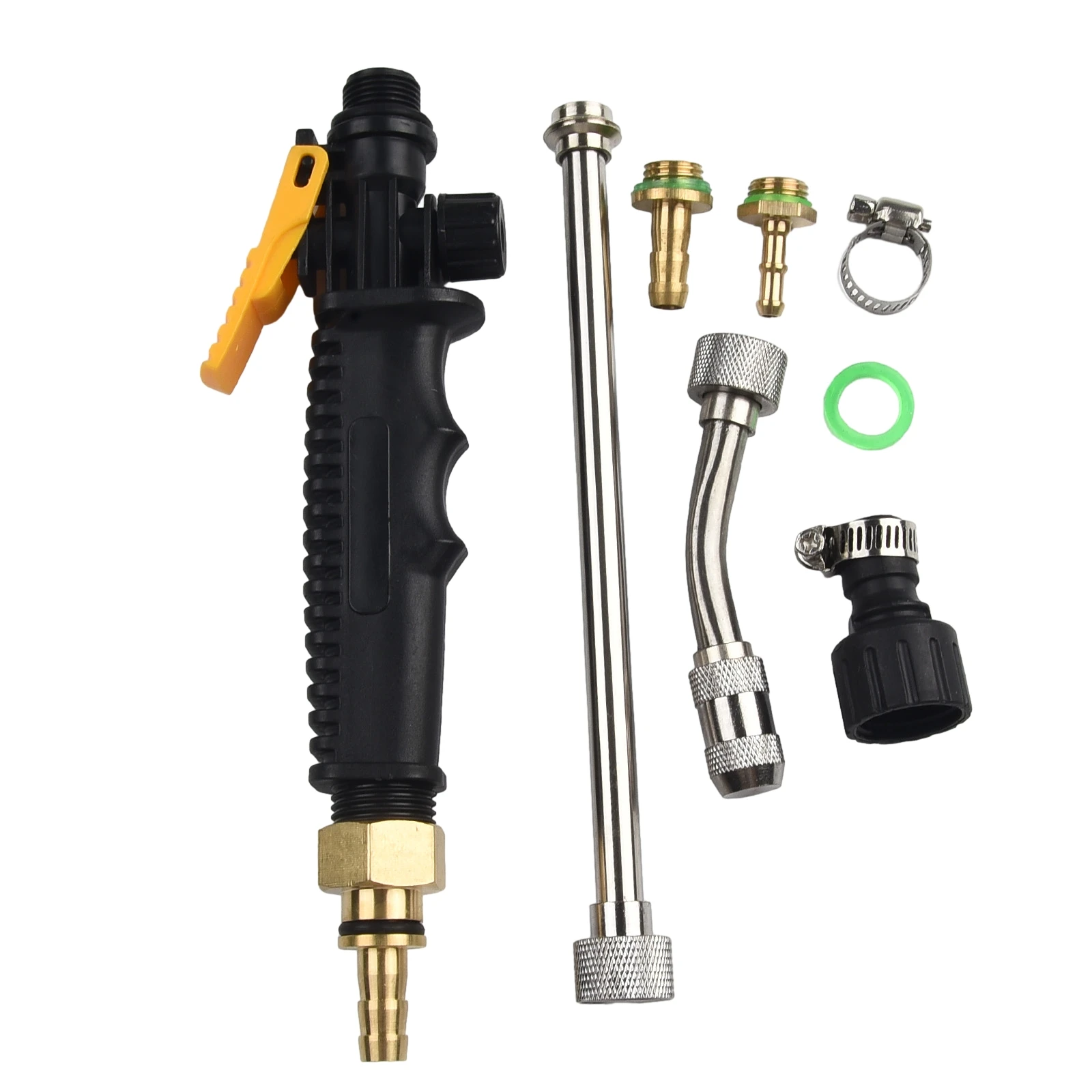 Sprayer Wand Replace 1/4 & 3/8 Brass Barb Universal Sprayer Wand 2 Hose Clamp Replacement Spray Bar With Shut-off Valve