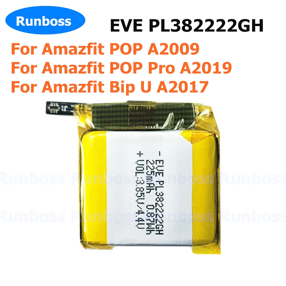 Original PL382222GH 225mAh for Huami Amazfit EVE Pop A2009 / Pop Pro A2019 / Amazfit Bip U A2017 Smart Watch Battery