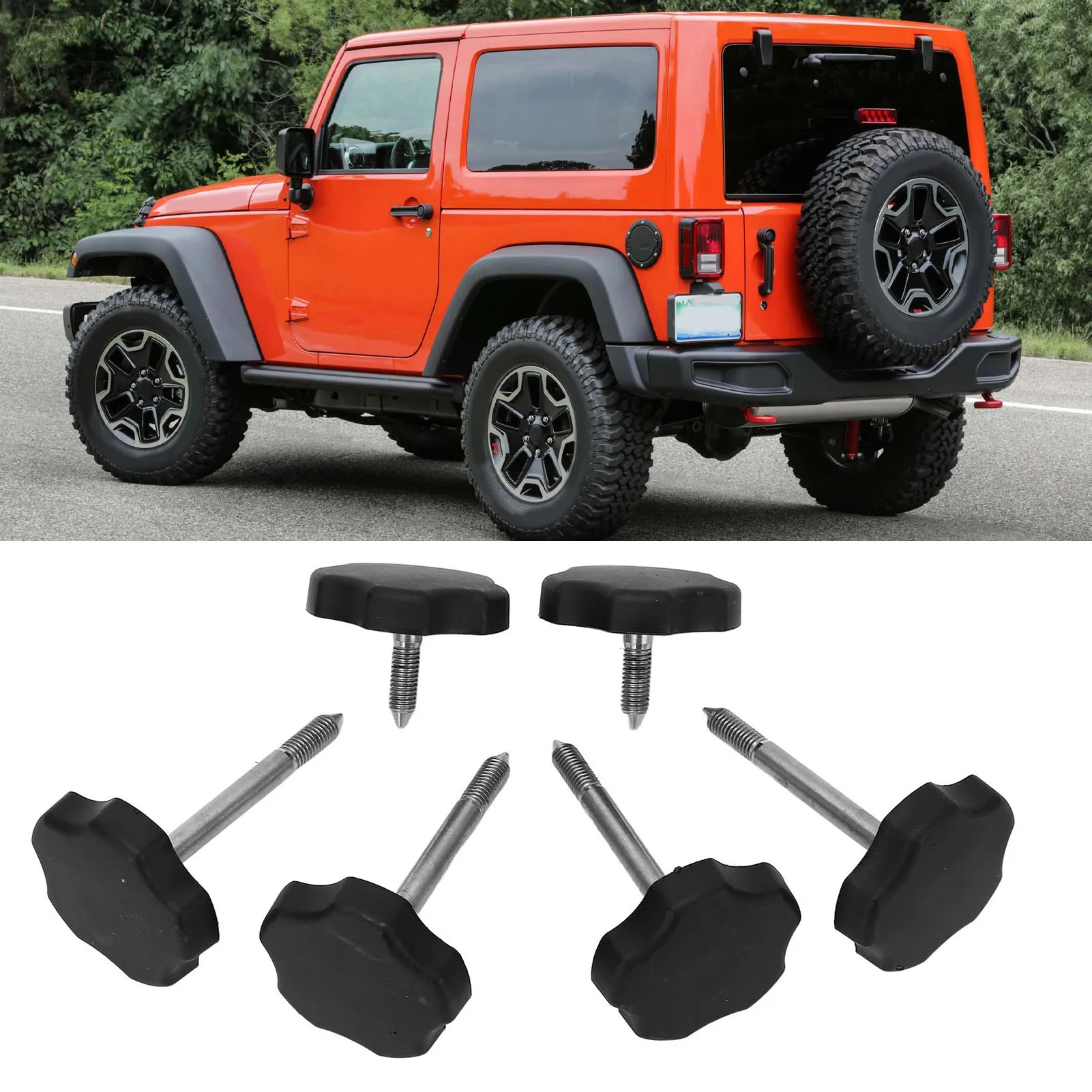 6PCs Car Soft Top Window Frame Surround Knobs Pins 55397132AB Replacement for Jeep Wrangler Jk 2007-2018