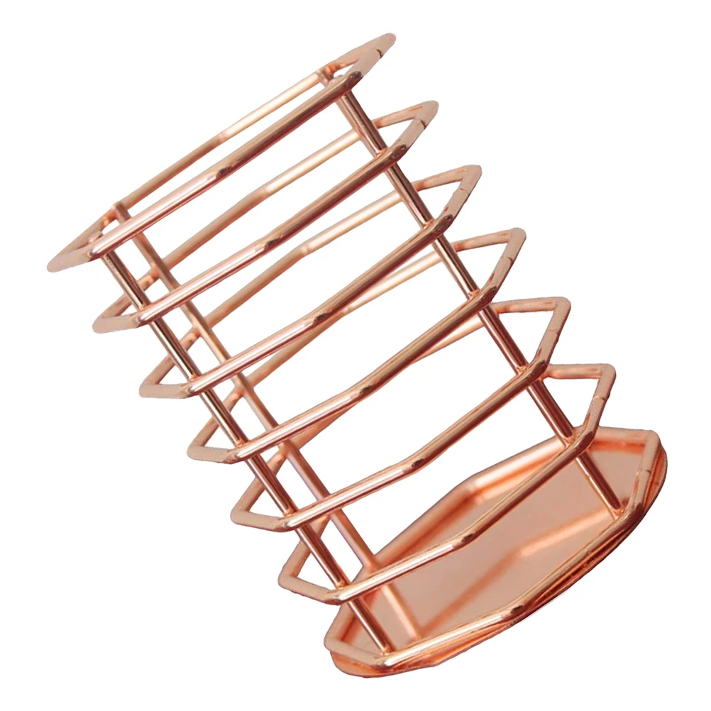

1pc Metal Pen Holder Desktop Storage Box Brush Bucket Stationery Container Golden Color Creative Octagonal Hollow Design