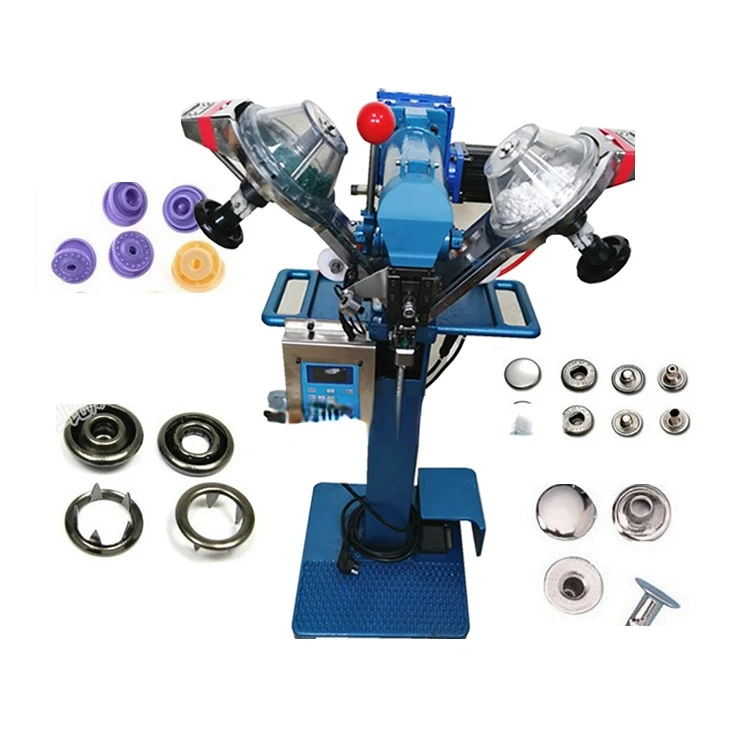 Fully auto five claws metal snap button press fastener machine Face shield plastic snap button attaching fixing machine