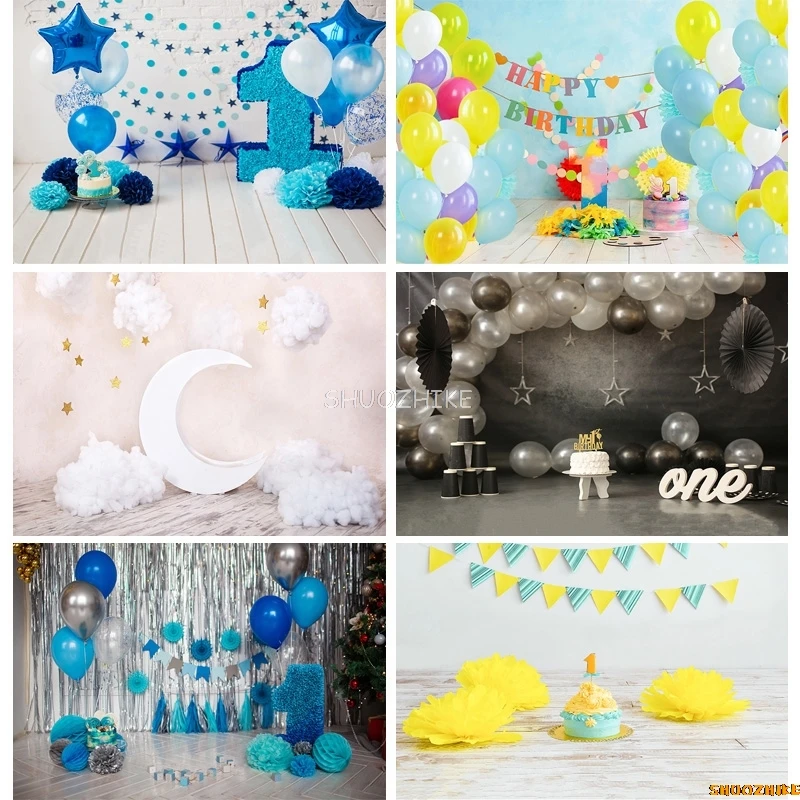 

SHUOZHIKE Birthday Photography Backdrops 1st Baby Shower Newborn Portrait Photo Background Party Studio Photocalls ET-15