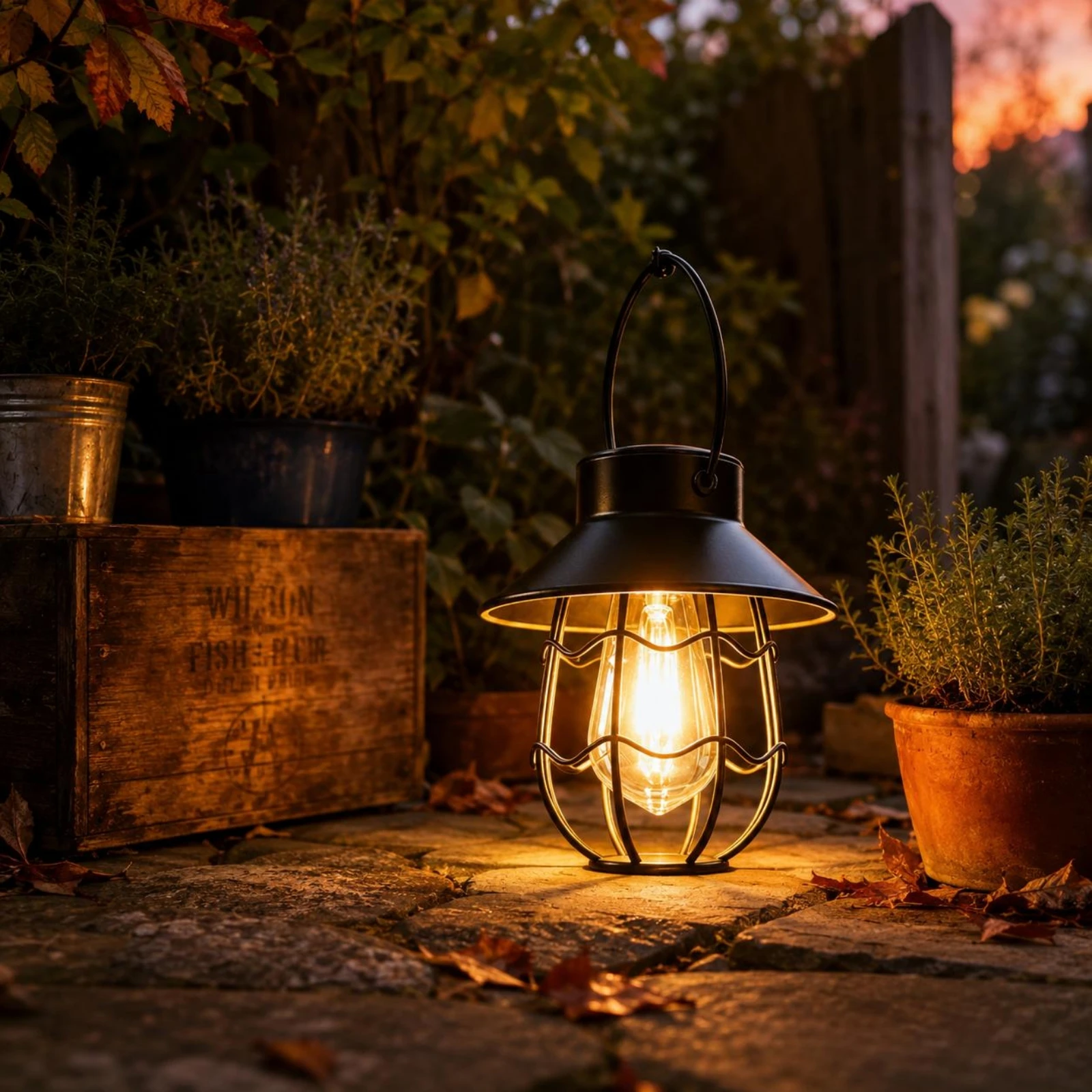 Wavy Frame Lantern Energy Saving Outdoor Lighting