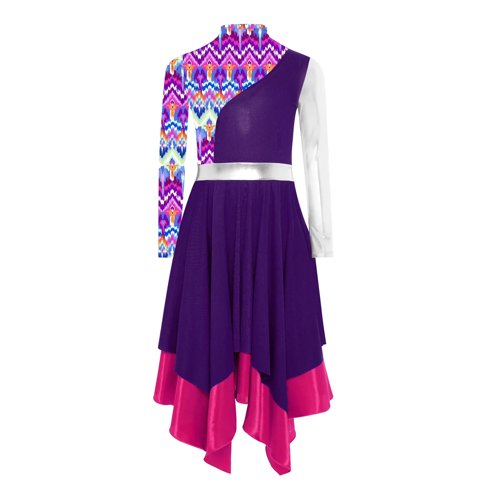 Abito da ballo liturgico per ragazze, manica lunga, balletto irregolare, danza lirica, abbigliamento, culto cristiano, spettacolo del coro della chiesa