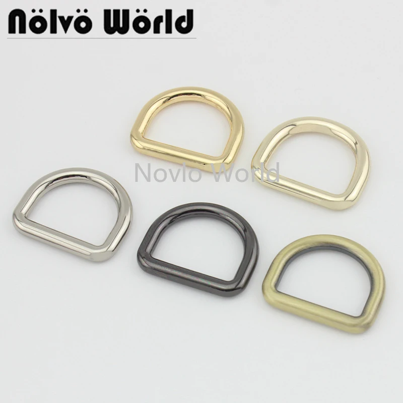 20-100pcs 6 colors 25*19.9mm 1 Inch metal D ring die casting buckles ladies bag handbag Dee rings hardware