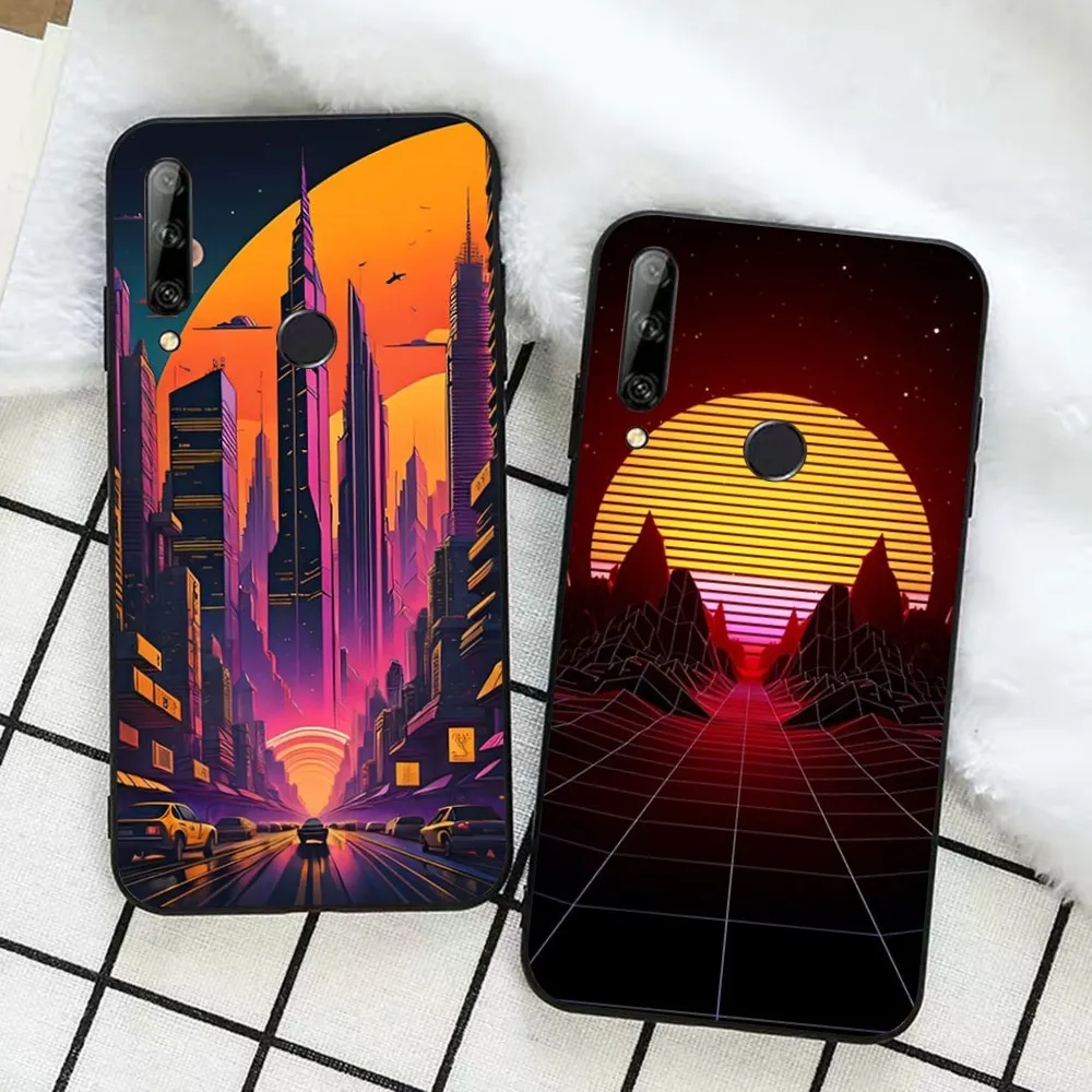 Synthwave Retro 80s Neon colorful Phone Case For Huawei Honor 10 lite 9 20 7A pro 9X pro 30 pro 50 pro 60 pro 70 pro plus