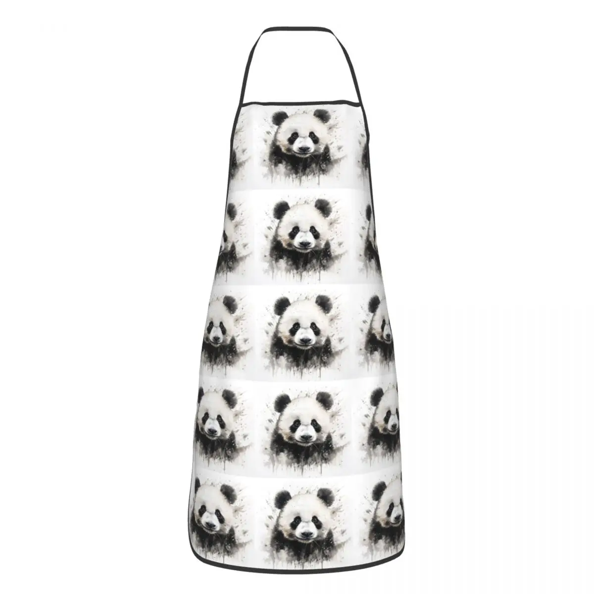Cute Panda In White Background Apron Chef Cooking Tablier Waterproof Bib Kitchen Cleaning Pinafore for Women Men Painting
