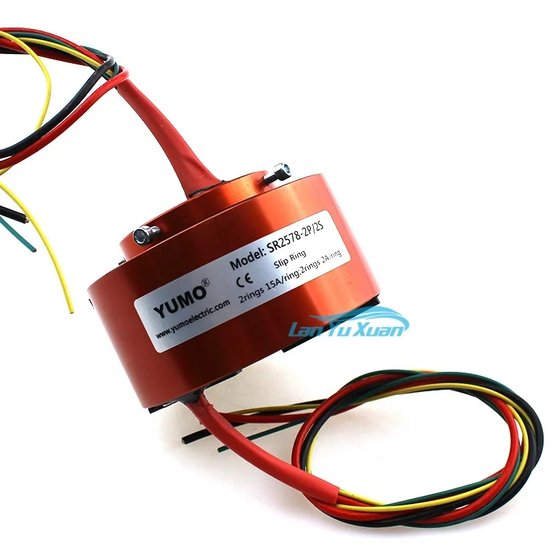 

YUMO Slip ring SR2578-2P2S 4wires rotating Through Bore Ring Connector