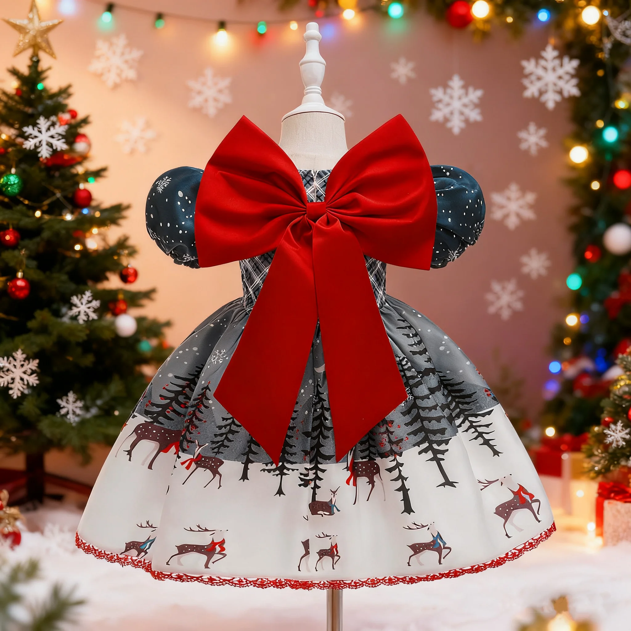 

Children's Christmas dresses girls' performance costumes cosplay holiday party princess dresses children's formal wear