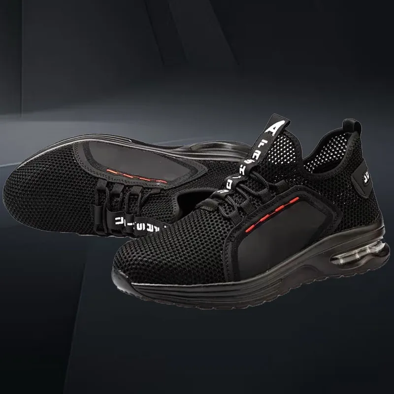 Мужская и женская защитная обувь со стальным носком на воздушной подушке, дышащие рабочие кроссовки с защитой от проколов, легкая защитная обувь, конструкция