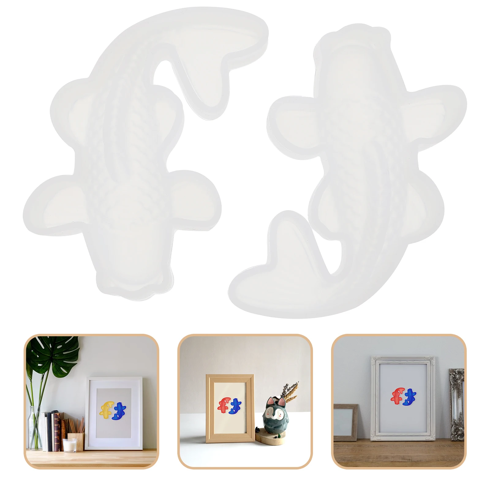 

2Pcs Carp Silicone Mold for Art Craft DIY Square Accessory Supplies Silica Gel Easy Demoulding NonStick Clean Premium Material