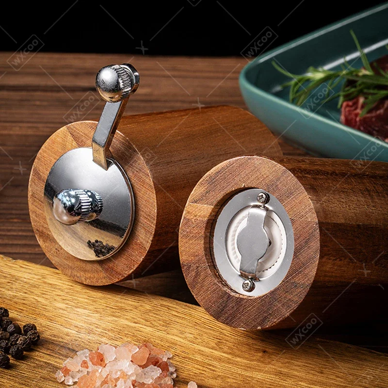 WXCOO Hand-cranked Pepper Mill Solid Wood Spices Grinder Multi-purpose Tool for Kitchen Household Wooden Pepper Sea Salt Grinder