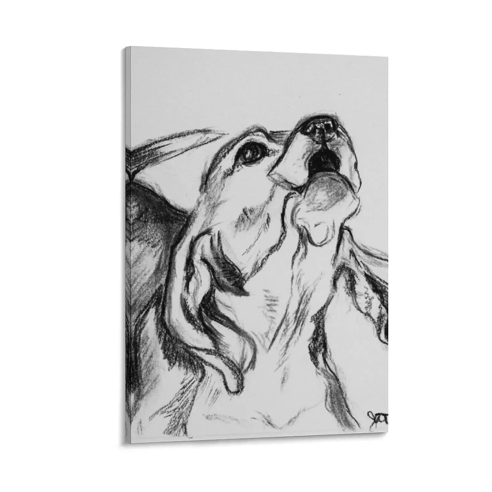

Beagle Howl Sketch Dog Charcoal Drawing Canvas Painting bedrooms decorations anime posters decoration for the room wall decor