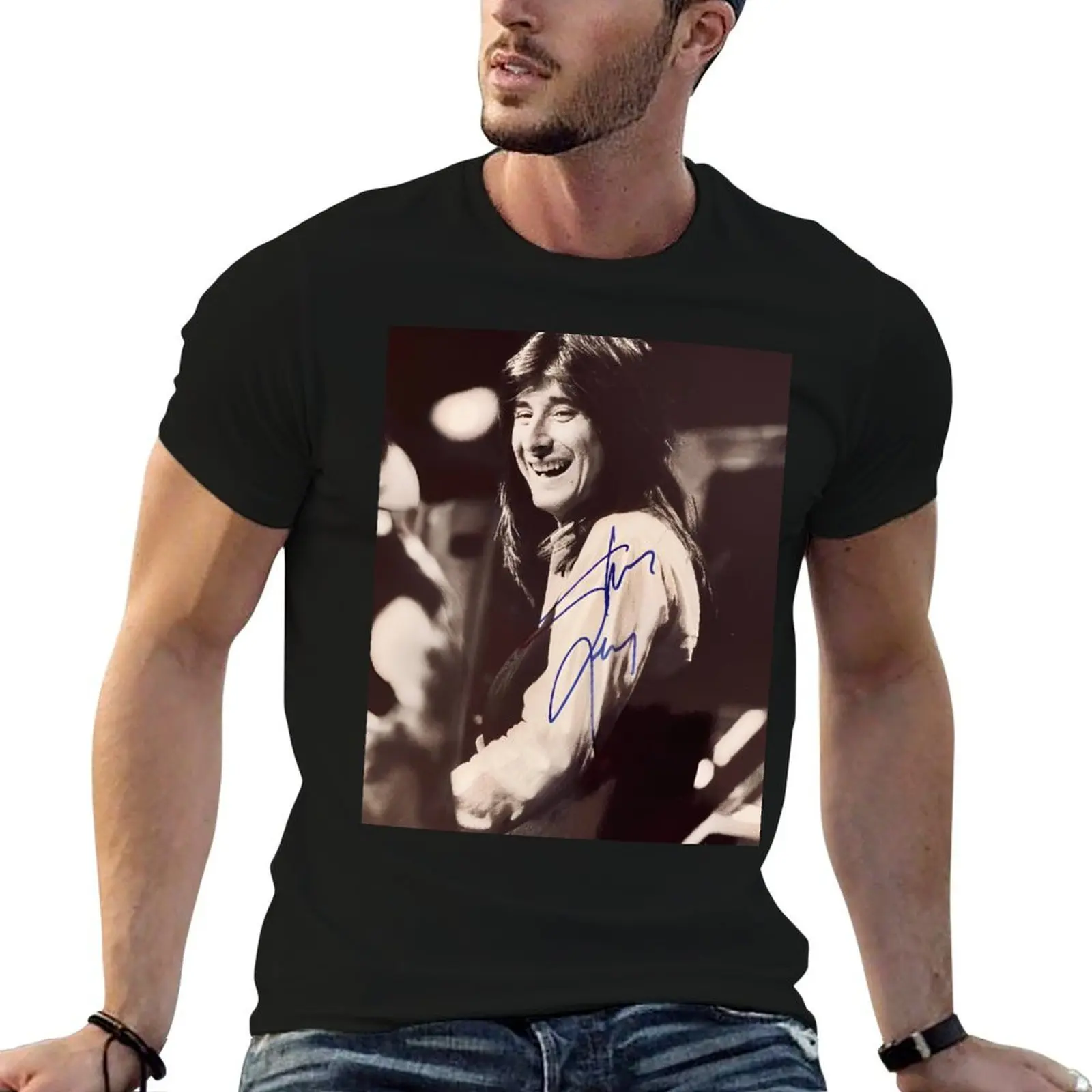 Steve Perry Autograph T-Shirt Breathable Basic Cotton T-Shirt