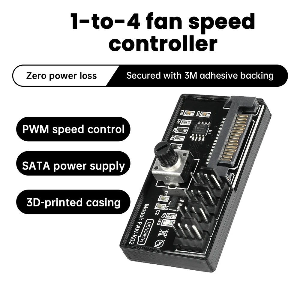 60W High Power Hub Controller For PC Four/Six Wire Fans PWM Speed Control Fan Speed Regulator