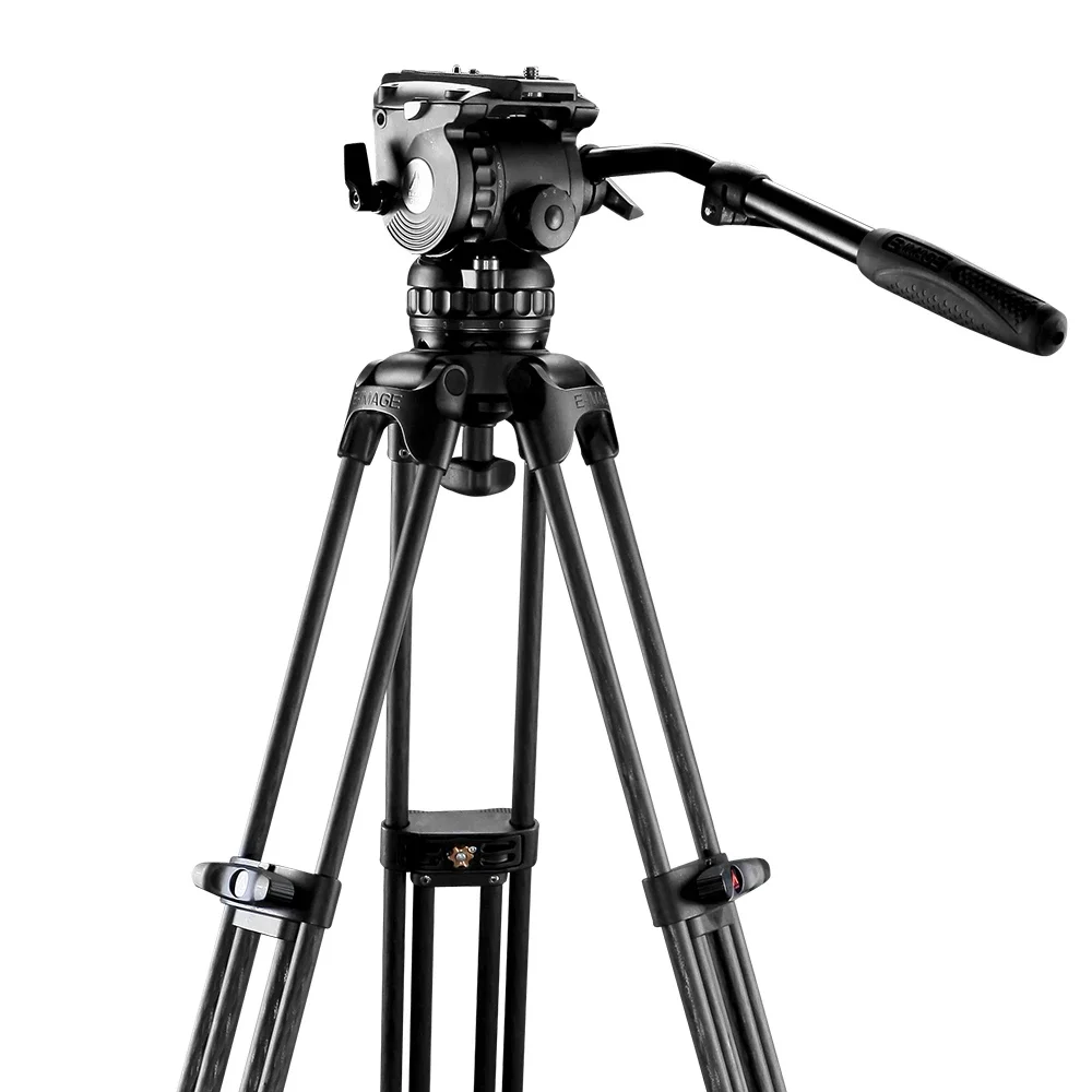 E-IMAGE EG06C2 Adjustable Fluid Pan 75mm Bowl Size 2-stage Carbon fiber Studio Tripod