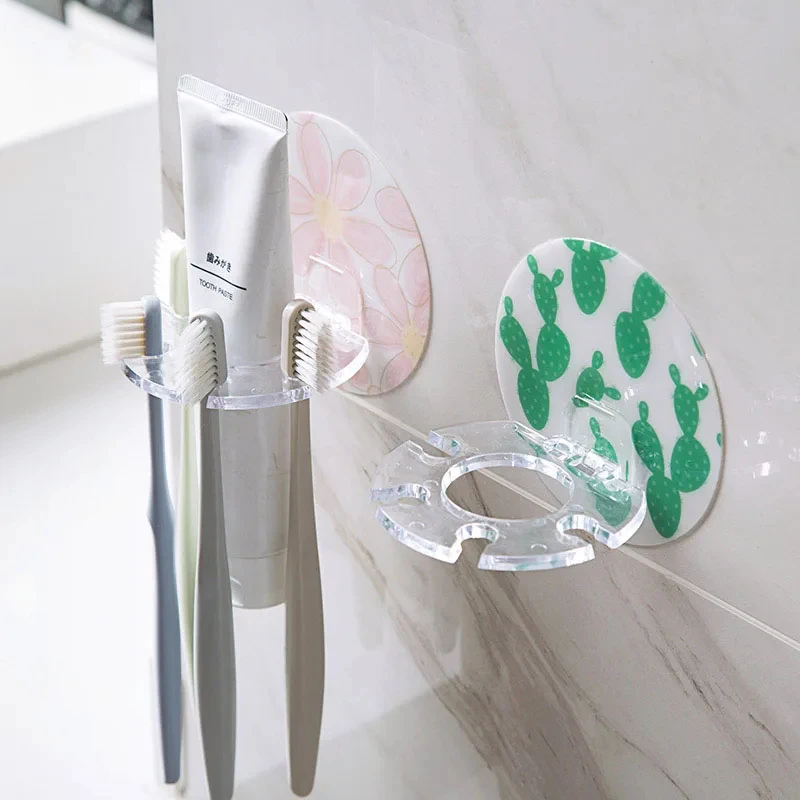 1/2/3/4Pcs Bathroom Toothbrush Holder Strong Suction Toothpaste Storage Rack Tooth Brush Case Dispenser Organizer
