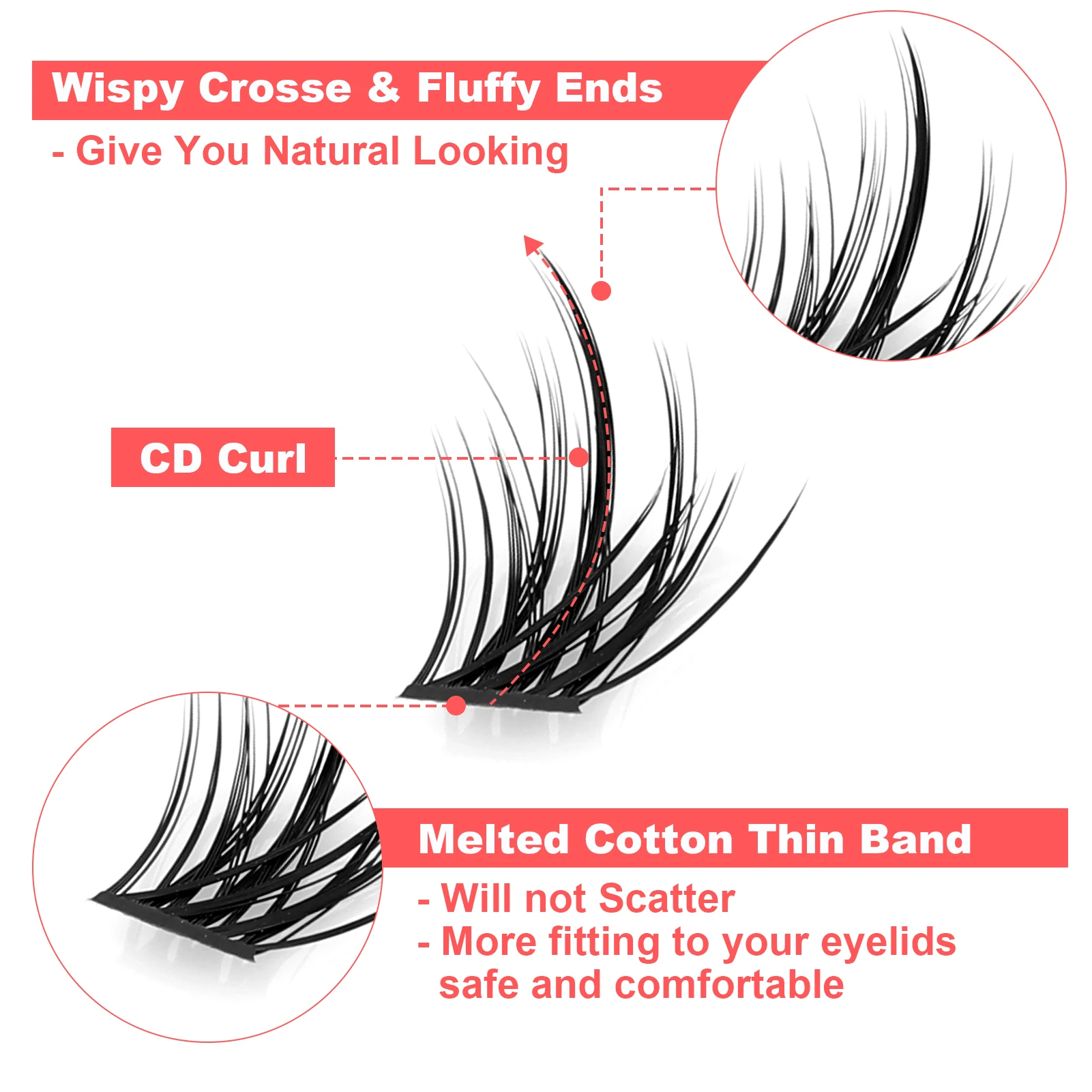 D Curl eyelashes extensions individual cluster lashes extension for professionals DIY makeup Premade Fans Speed Eyelash